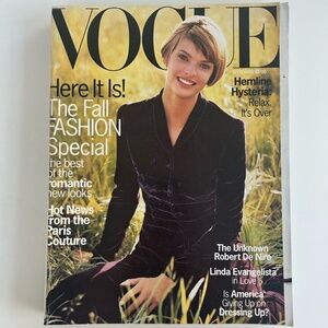 RARE Large September 1993 Vogue Magazine with Linda Evangelista by Steven Meisel